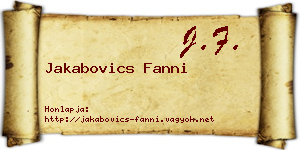 Jakabovics Fanni névjegykártya